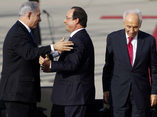 Встреча президента Франции в аэропорту имени Бен-Гуриона. 17 ноября 2013 года