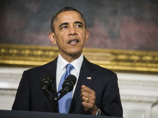 Президент США Барак Обама выступает с заявлением после подписания соглашения в Женеве. Вашингтон, 23 ноября 2013 года