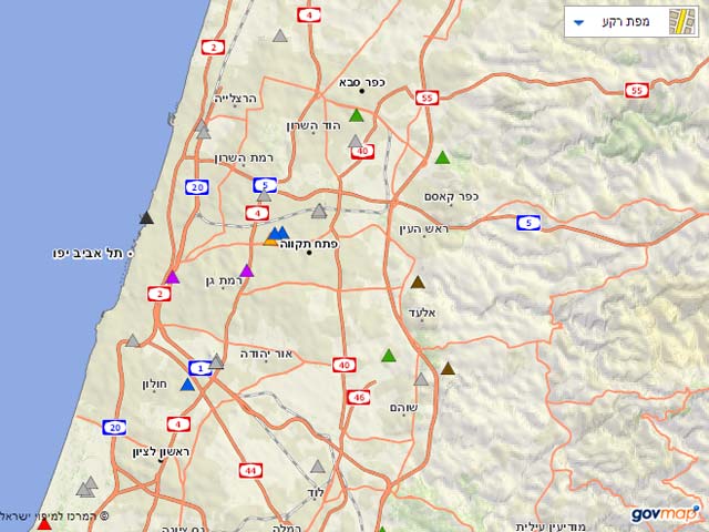 Интерактивная карта минэкологии Израиля