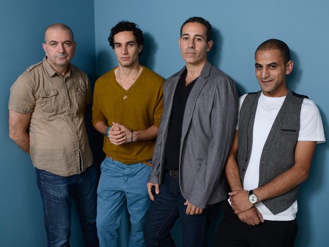Хани Абу-Асад и актеры Адам Бакри, Валид Зуайтер и Ияд Хурани, снимавшиеся в "Омаре", на фестивале в Торонто
