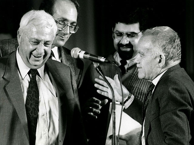 С Эхудом Ольмертом и Ицхаком Шамиром, 1986-й год