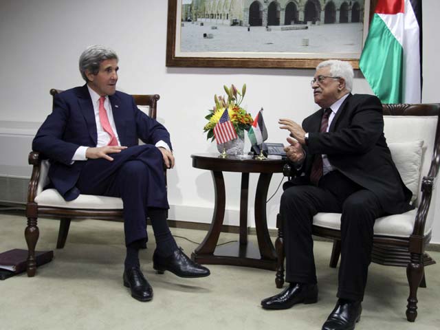 Джон Керри и Махмуд Аббас. Рамалла, 3 января 2014 года