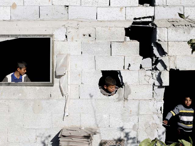 Рафах (юг сектора Газы), на месте, где был атакован объект террористов. 31 января 2014 года