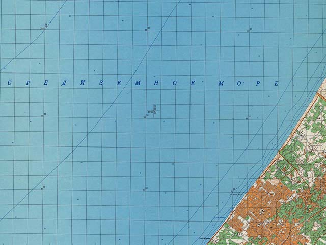 Карта побережья Газы, издана в РФ