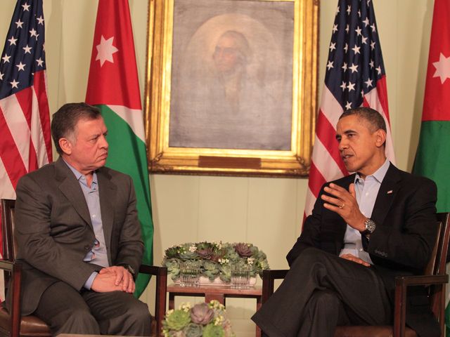 Король Иордании Абдалла II и президент США Барак Обама. 14.02.2014