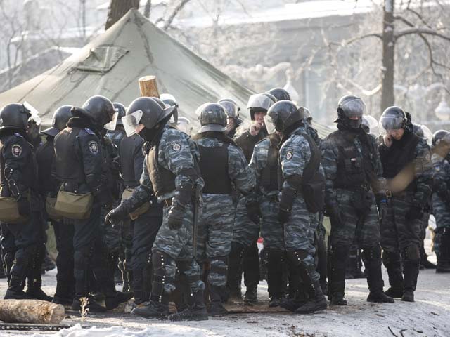 Бойцы "Беркута" в Киеве. 25 января 2014 года