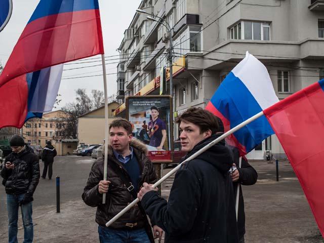 Москва. 2 марта. Акция в поддержку решения о вводе российских военных в Крым