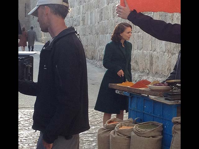 Натали Портман на съемках фильма "Повесть о любви и тьме". Иерусалим, 25 марта 2014 года