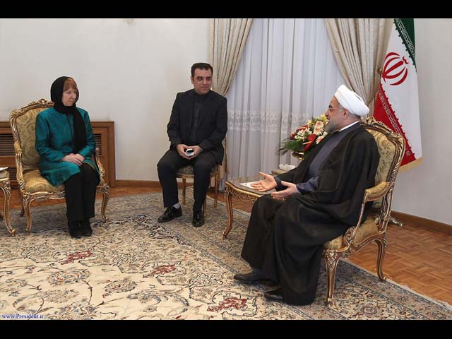 Во время встречи Кэтрин Эштон и Хасана Роухани. Тегеран, 9 марта 2014 года
