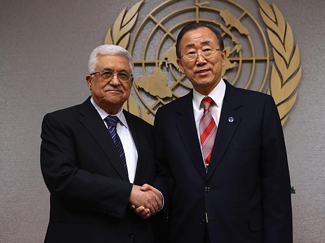 Махмуд Аббас и Пан Ги Мун. 28 февраля 2012 года