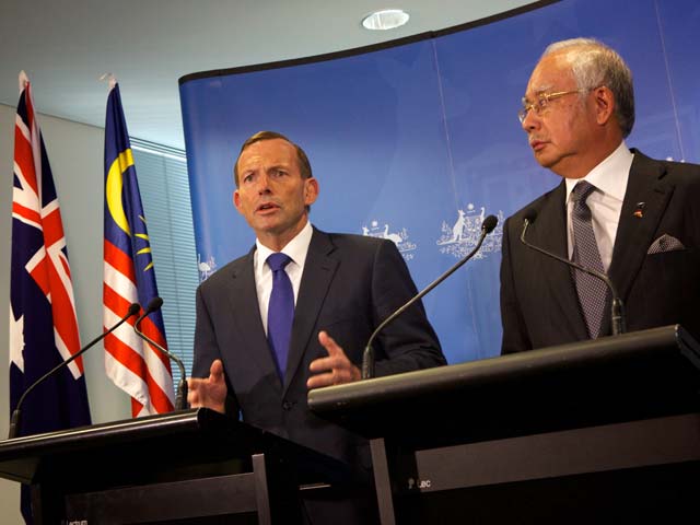 Премьер-министр Австралии Тони Эббот и премьер-министр Малайзии Наджиб Разак