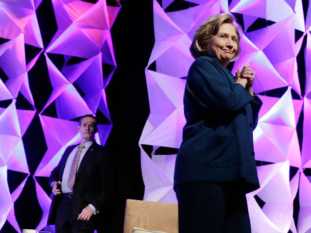 Хиллари Клинтон во время лекции в Лас-Вегасе. 10 апреля 2014 года