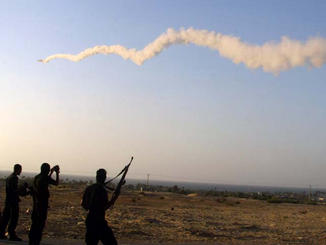 Запуск ракеты из сектора Газы