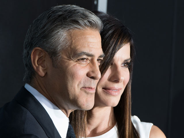 Джорж Клуни и Сандра Баллок в октябре 2013 года
