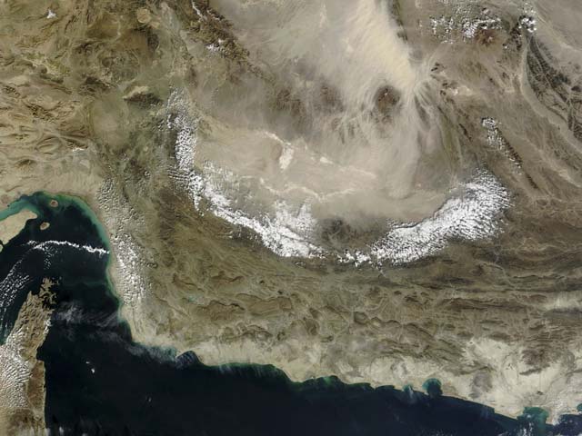 Спутниковая фотография территории Ирана