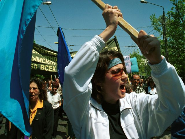 Демонстрация крымских татар в 2013 году