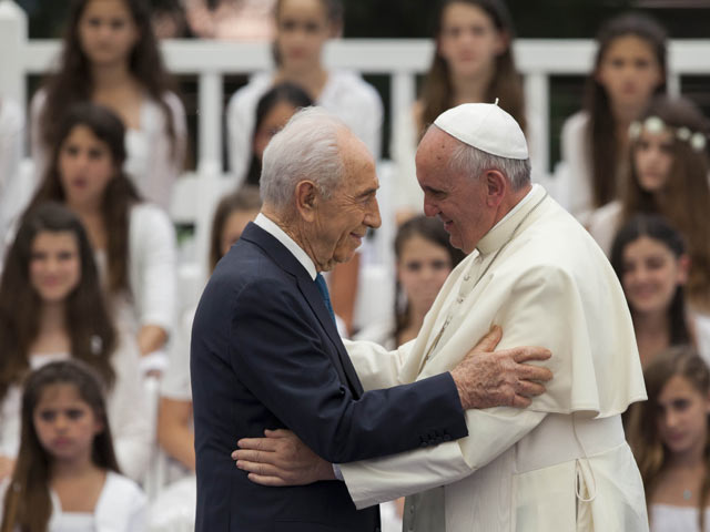 Шимон Перес и Папа Римский Франциск. Иерусалим, 26 мая 2014 года