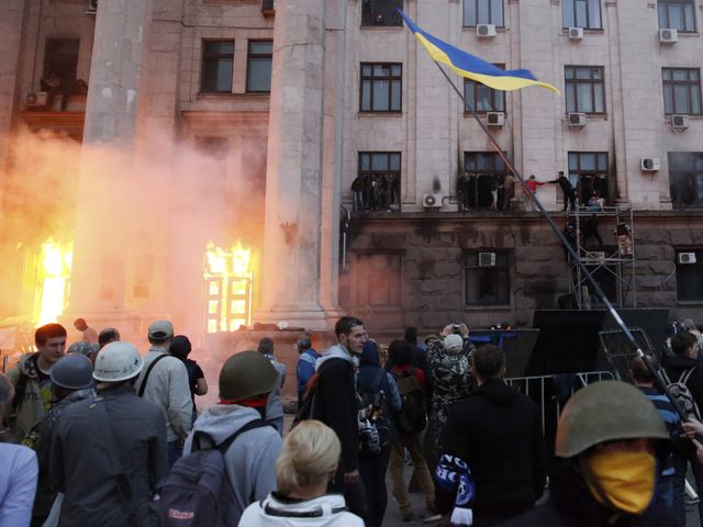 Пожар в Доме профсоюзов в Одессе. 02.05.2014