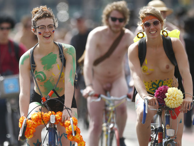 "Голый велопробег" в Лондоне. 14 июня 2014 года