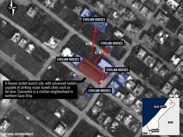 Склад ракет М-75, которыми ХАМАС обстреливает Тель-Авив и Иерусалим, был размещен в северной части сектора, вплотную к жилым домам