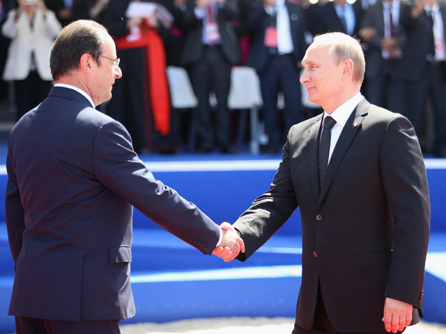 Франсуа Олланд и Владимир Путин. Июнь 2014 года