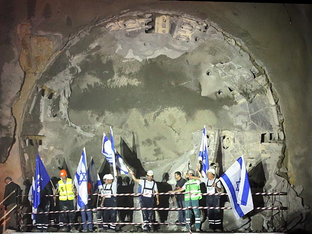 Церемония открытия последнего туннеля на скоростной железнодорожной ветке Тель-Авив - Иерусалим. 6 октября 2014 года