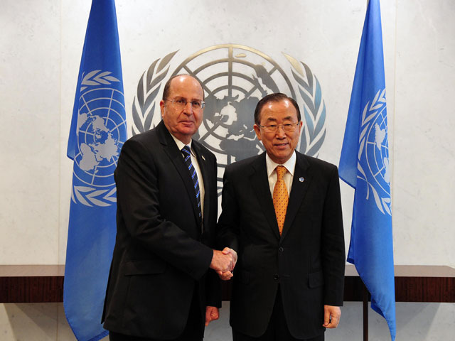 Министр обороны Моше Яалон и генеральный секретарь ООН Пан Ги Мун