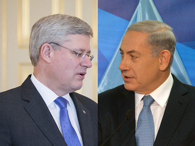 Премьер-министр Канады Стивен Харпер и премьер-министр Израиля Биньямин Нетаниягу 