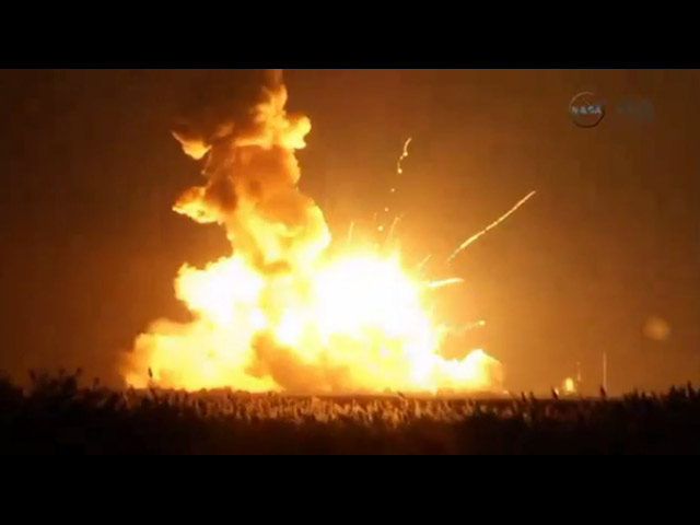 Взрыв ракеты Antares с космическим грузовиком Cygnus. 28 октября 2014 года