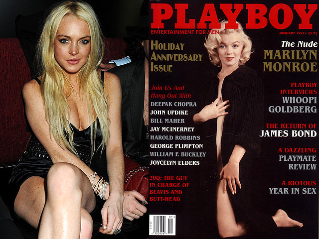   Линдси Лохан и Мэрилин Монро на обложке Playboy (ремейк 1997-го года) 