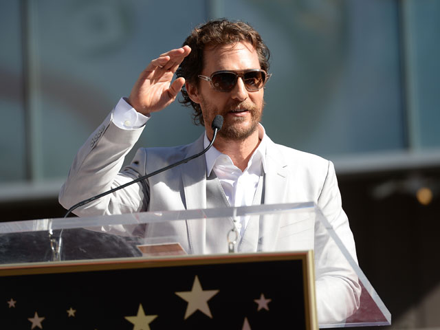 Мэттью Макконахи на церемонии вручения личной звезды на голливудской Аллее славы. 17 ноября 2014 года