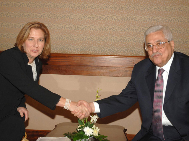 Ципи Ливни и Махмуд Аббас.  2008 год