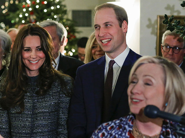 Принц Уильям и Кэтрин на встрече с  Хиллари Клинтон. Нью-Йорк, 8 декабря 2014 года