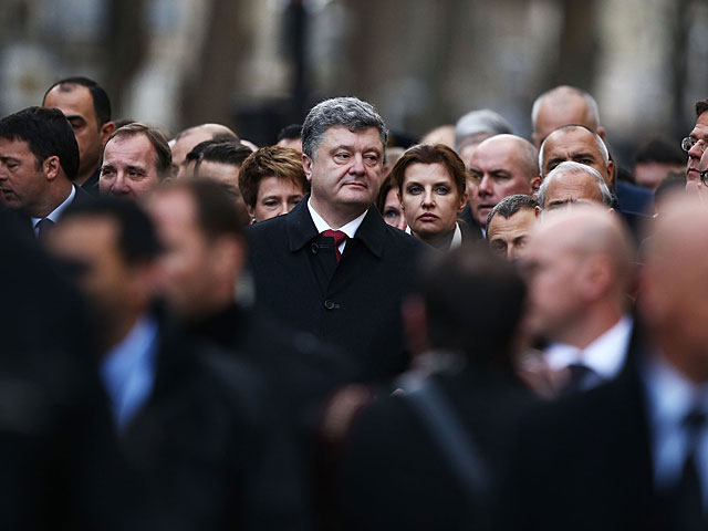 Украинский президент Петр Порошенко в шествии против террора