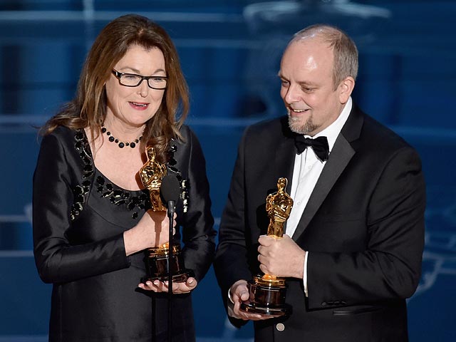 Фрэнсис Хэннон и Марк Кольер на церемонии вручения премии "Оскар" 