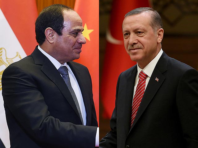 Президент Египта Абд аль-Фаттах ас-Сиси и президент Турции Реджеп Тайип Эрдоган