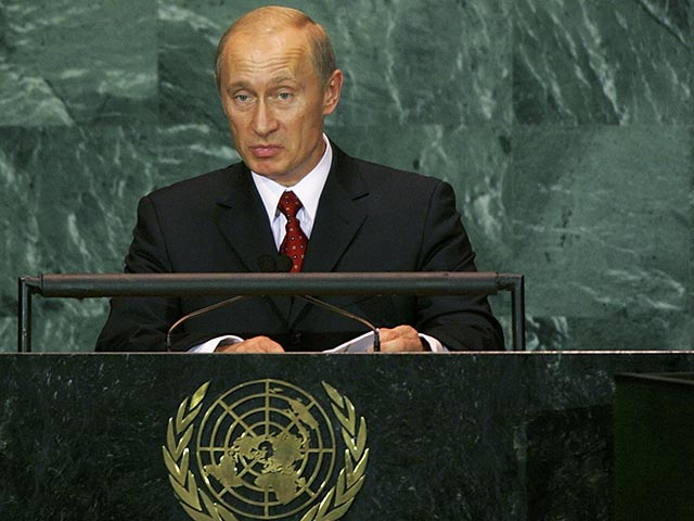 Владимир Путин на сессии Генеральной ассамблеи ООН в 2005 году