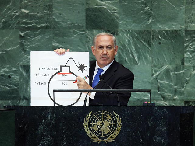 Биньямин Нетаниягу на сессии Генеральной Ассамблеи ООН. 27 сентября 2012 года