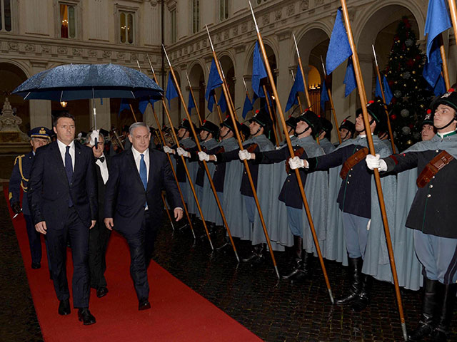  Премьер-министр Израиля Биньямин Нетаниягу во время визита в Рим. Декабрь 2014 года