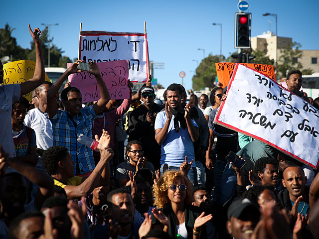 Демонстрация выходцев из Эфиопии в Иерусалиме. 30 апреля 2015 года