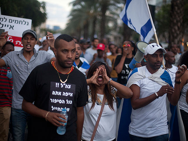 Демонстрация выходцев из Эфиопии. Тель-Авив, 22 июня 2015 года