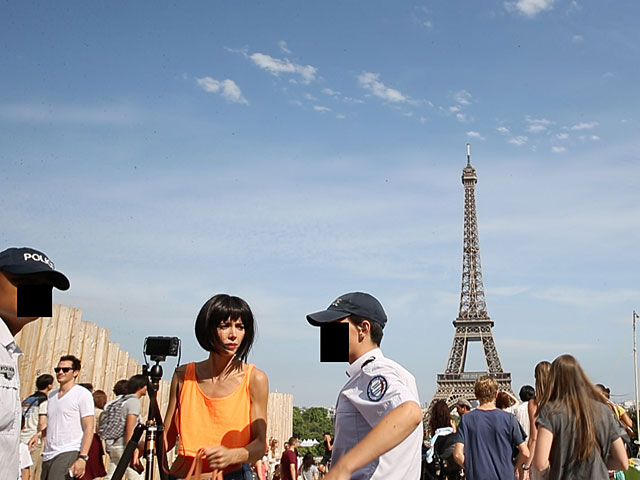 В Париже арестовали голую художницу, предлагавшую "общее селфи" на фоне Эйфелевой башни  