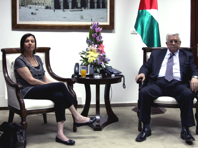 Председатель партии МЕРЕЦ посетила Махмуда Аббаса в "Мукате" 
