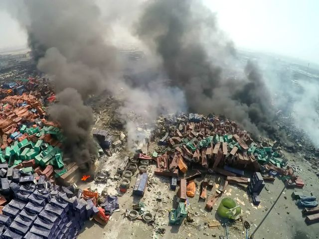 Пожар в порту Тянцзиня
