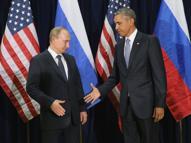 Владимир Путин и Барак Обама. Нью-Йорк, 28 сентября 2015 года