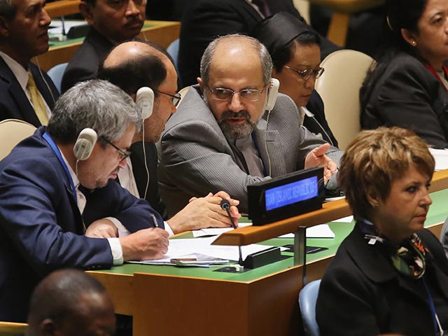 Мухаммад Джавад Зариф на 70-й генассамблее ООН. Нью-Йорк, 28 сентября 2015 года