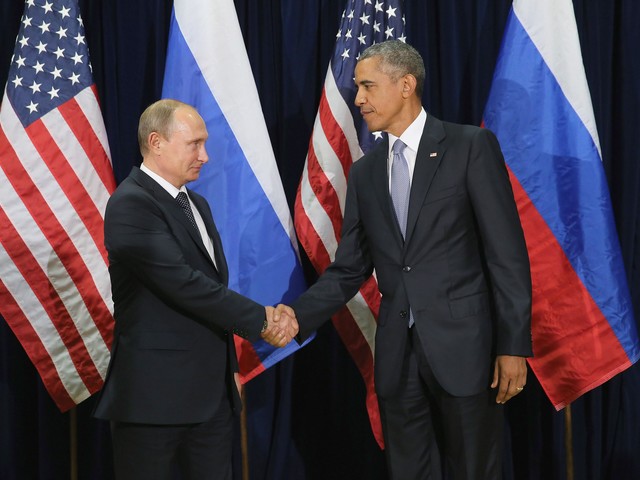 Барак Обама и Владимир Путин. Нью-Йорк, 28 сентября 2015 года