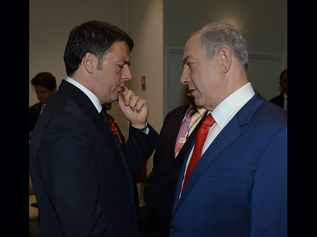 Премьер-министр Италии Маттео Ренци и премьер-министр Израиля Биньямин Нетаниягу