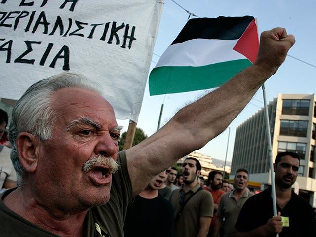 Пропалестинская демонстрация в Афинах. 2014 год