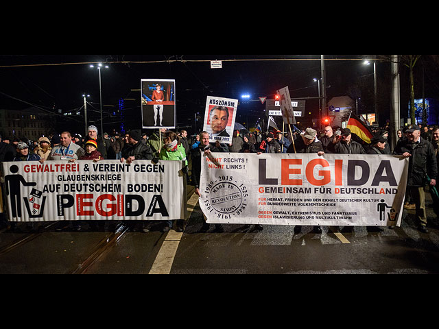 Демонстрация PEGIDA в Лейпциге. 11 января 2016 года
